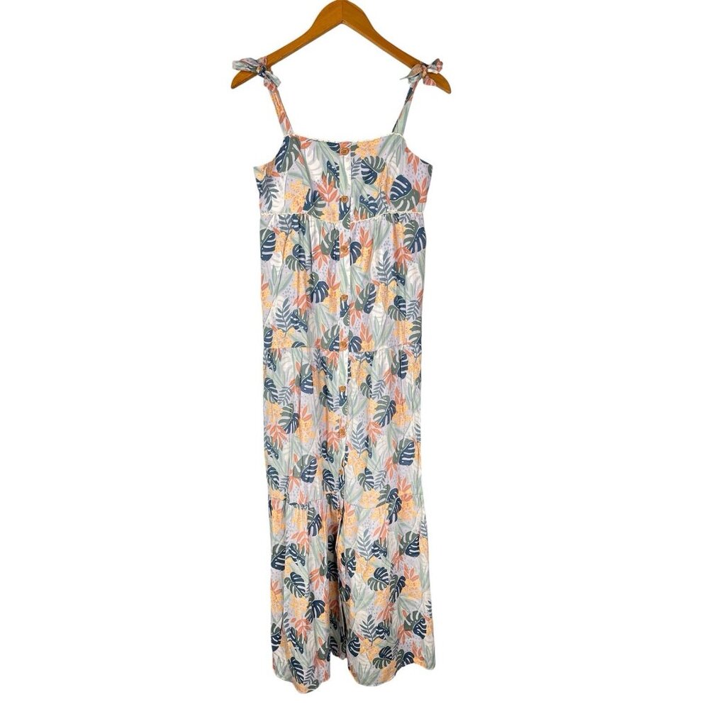 LAUREN CONRAD Women's Lavender Tie Strap Botanical Dress Small